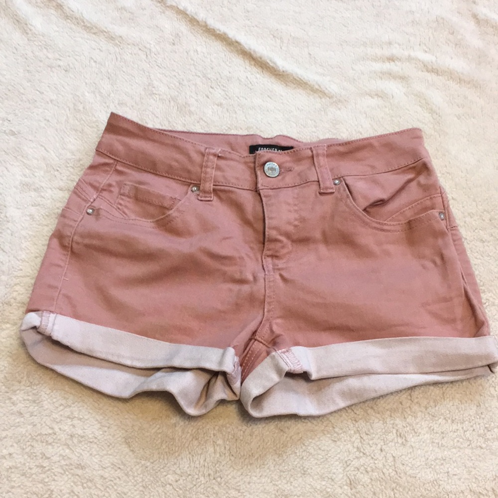 Forever 21 dusty pink cuffed shorts